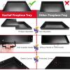 GasSaf Fireplace Ash Pan Adjustable with Handles, Fireplace Tray Extend 23-32 Inch for Ash Collection, Expandable Deep Pan Tray to Hold Fire Log Grate Rack, Easy to Clean Ember and Keep Safe