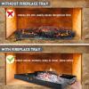 GasSaf Fireplace Ash Pan Adjustable with Handles, Fireplace Tray Extend 23-32 Inch for Ash Collection, Expandable Deep Pan Tray to Hold Fire Log Grate Rack, Easy to Clean Ember and Keep Safe