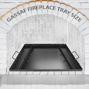 GasSaf Fireplace Ash Pan Adjustable with Handles, Fireplace Tray Extend 23-32 Inch for Ash Collection, Expandable Deep Pan Tray to Hold Fire Log Grate Rack, Easy to Clean Ember and Keep Safe